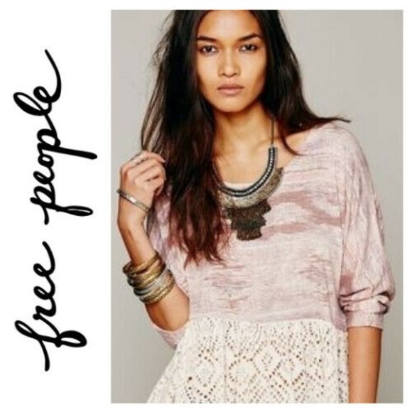 Free People Diamonds Forever Dusty Pink Top - Picture 1 of 7